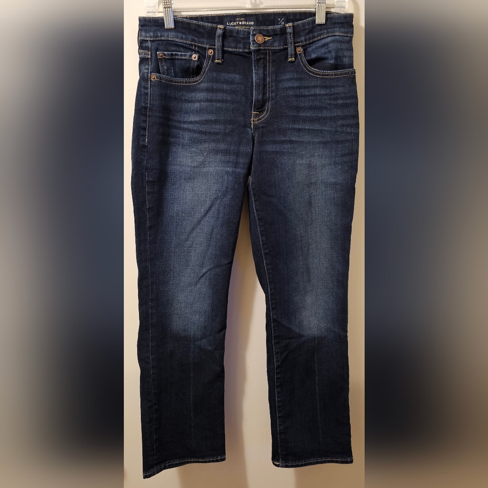 Lucky Brand Woman’s Dark Wash Cropped Ankle Jeans Size 6 Straight Leg